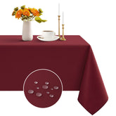 Romanstile rectangle tablecloth waterproof burgundy enhances spill resistance during meals