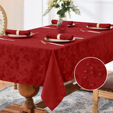 Romanstile Valentine jacquard tablecloth with floral damask elevates holiday dining.