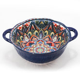 Ronanemon Bohemia blue bowl side view, versatile for soups and salads