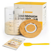 Rorecay 50oz sourdough starter jar with time lid for precise fermentation tracking.