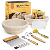 rorecay banneton round bread-proofing basket ready for shaping rustic loaves