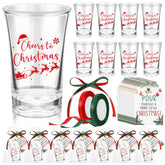 Roshtia Christmas shot glasses set with 36 clear acrylic cups for festive toasts and sharing
