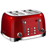 Roter Mond 4-slice toaster front view with extra-wide slots for bagels and thick breads