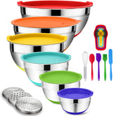 Rottay mixing bowls with airtight lids keep ingredients fresh during prep.