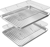 Rottay baking sheet with rack top view shows polished finish and practical design.