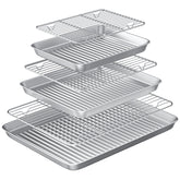 Rottay baking sheet with wire rack and corrugated bottom for even baking and easy release.