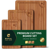 ROYAL CRAFT WOOD bamboo cutting board 15x10 with juice groove for mess-free prep.