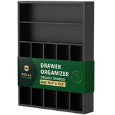 Royal Craft Wood drawer organizer top view keeps silverware neatly accessible and organized