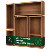 ROYAL CRAFT WOOD carbonized bamboo sticky note holder, front view for elegant desk organization.