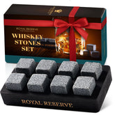 Royal Reserve whiskey stones gift set with tray for precise chilling