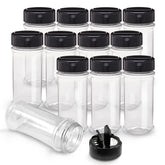 RoyalHouse 12-pack spice jars with clear bodies for quick content identification.