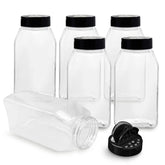 RoyalHouse 6-pack spice jars with black cap for organized pantry storage