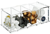 RR RAXMIN clear acrylic coffee capsule holder with four compartments for organized pods.