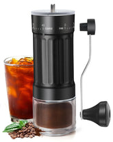 Rsoilch manual coffee grinder with ceramic burr delivers a consistent espresso grind.