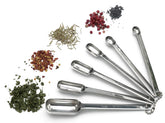 RSVP Endurance spice spoons with stamped-measurements for quick, precise dosing.
