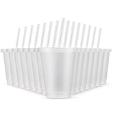 Rtteri 15-pcs reusable cups with lids 16oz glitter tumblers for party beverages.