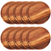 Rtteri acacia round wood plates 12-inch serve mains and sides with rustic elegance.