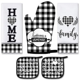 Rtteri buffalo plaid kitchen towels showing rustic charm and absorbent drying for hands and dishes.
