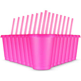 Rtteri rose-red glitter 16oz cups with lids for easy, mess-free beverages.