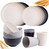 Rubtlamp wheat straw plates in colorful set for everyday meals