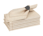 Ruvanti premium linen napkins with hemstitch for elegant table settings at home