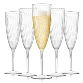 RYTOXILO champagne flutes 6 oz clear show rising bubbles for elegant toasts.