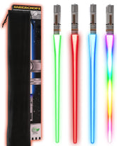 Saber Chops light-up duo chopsticks illuminate meals with vibrant colors.