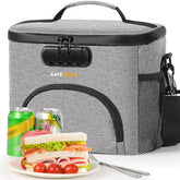 SafeDelux insulated lunch bag with combination lock keeps lunch secure on the go