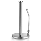 Sagler stainless steel standing paper towel holder on a kitchen counter, easy reach.