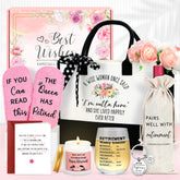 Saineron retirement tote bag with polka dot ribbon, a stylish farewell gift