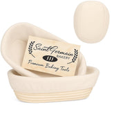Saint Germain Bakery banneton basket oval 10inch showing natural rattan for even proofing
