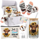 SAIWEILAI ONLINE Highland Cow 16oz glass with bamboo lid for hot or cold drinks