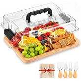 SAKAMOSH charcuterie board with lid closed for secure transport
