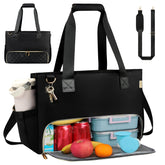 Sambois 2-in-1 laptop tote front view with quilted exterior for daily work use