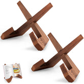 SAMEBUTECO wooden cookbook stand X shape elevates recipe reading while cooking.