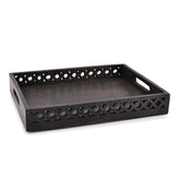 Samhita mango wood rectangular serving tray with handles for easy carrying.