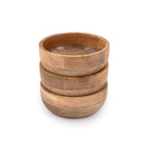 Samhita Mango Wood Round Bowl for nuts, stylish serving at gatherings.