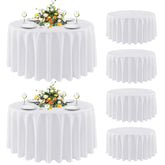 Sancua 6-pack round tablecloth on a white 90-inch table for gatherings