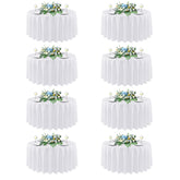 Sancua 90 inch round tablecloth white eight pack neatly folded for quick setup