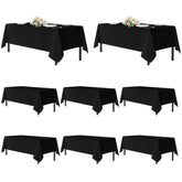 Sancua black 8ft rectangle tablecloth on a banquet table, elegant and stain-resistant