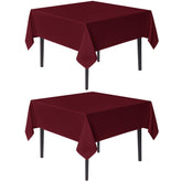 Sancua burgundy square tablecloth 70x70, two-piece pack for holiday dining
