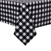 Sancua checkered tablecloth 54x54 in black and white with waterproof protection for easy wipe-clean dining.