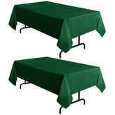 Sancua Hunter Green Tablecloth 60x102 flat lay showing full coverage for a 6-foot table.