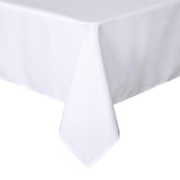 Sancua rectangle tablecloth close-up shows smooth white polyester texture for elegant dining