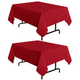 Sancua red tablecloth 54x54 in two-pack enhances dining with vibrant color.
