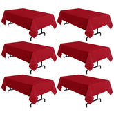 Sancua red 60x102 tablecloth on dining table offering a neat, easy-care setup