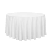 Sancua round tablecloth 108-inch white on a dining table providing protection and style.