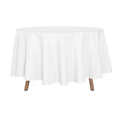 Sancua round tablecloth 90 inch white on table, protects surfaces with style