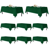 Sancua tablecloth rectangle 54x108 on table in hunter green for elegant gatherings.