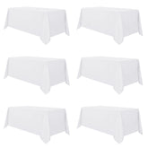 Sancua white tablecloth on 90x132 setup provides full coverage and easy cleaning.